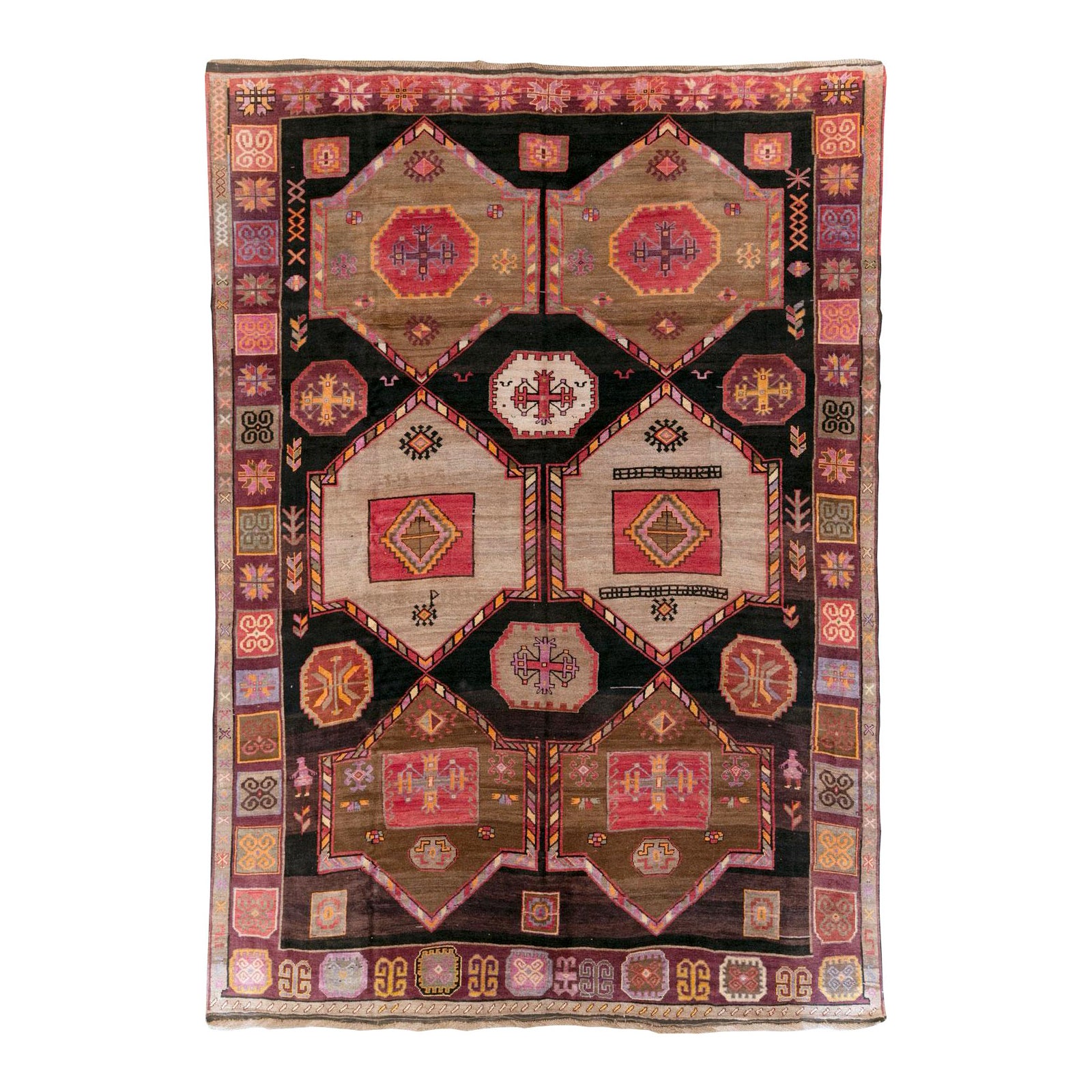 Galerie Shabab Collection Mid-20th Century Handmade Turkish Tribal Room Size Rug