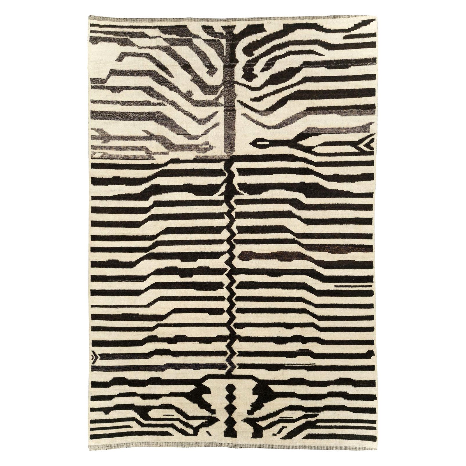 Galerie Shabab Collection New Handmade Turkish Zebra Print Room Size Carpet For Sale