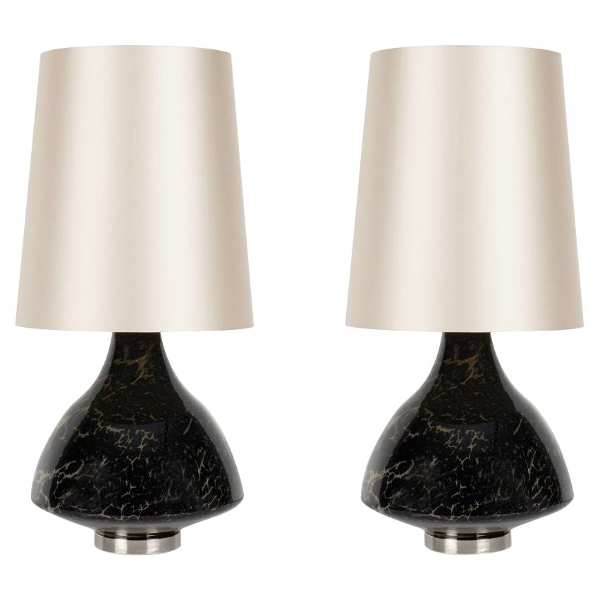 Pair of Table Lamps in Brass, Handmade in Italy For Sale at 1stDibs