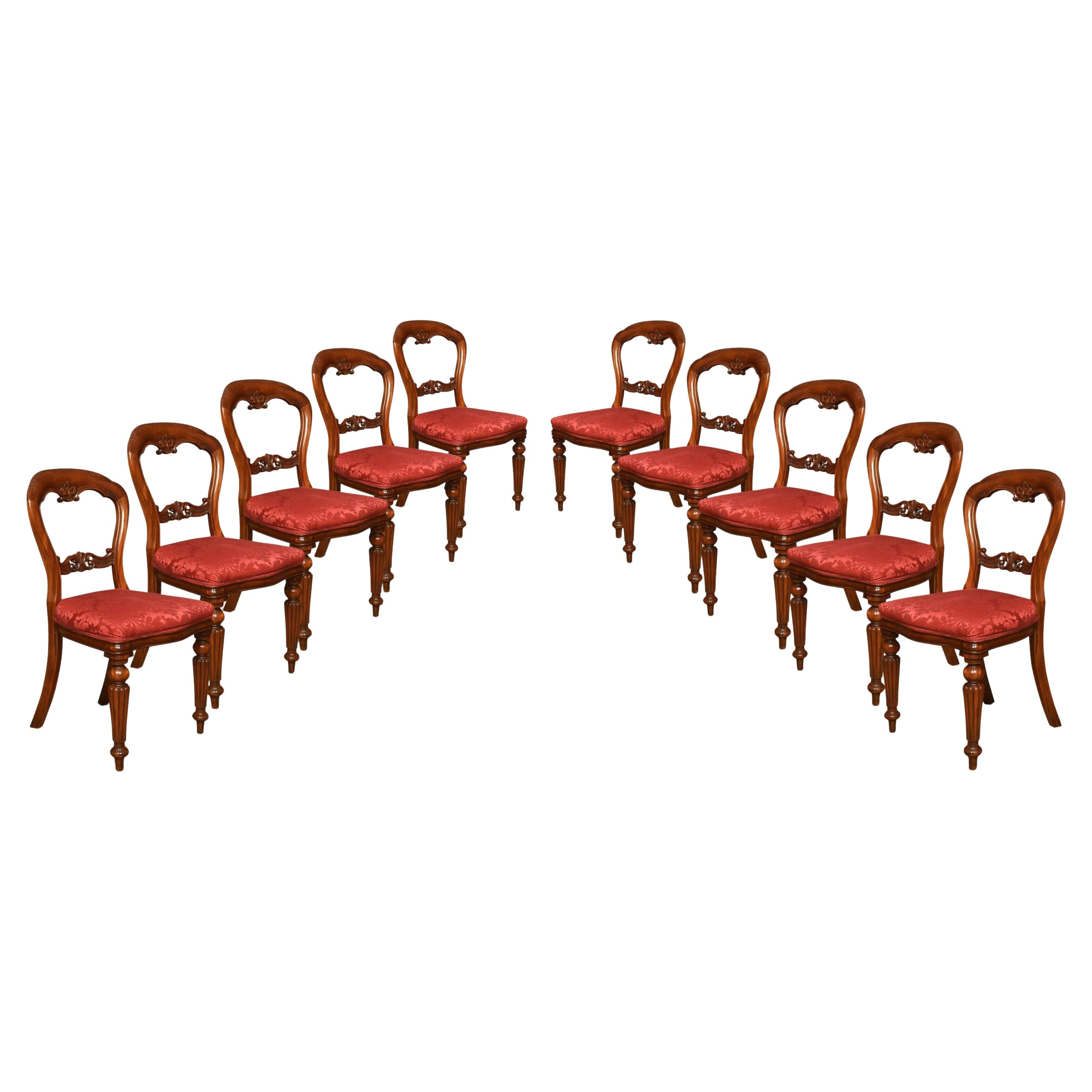 Set of Ten Dining Chairs For Sale