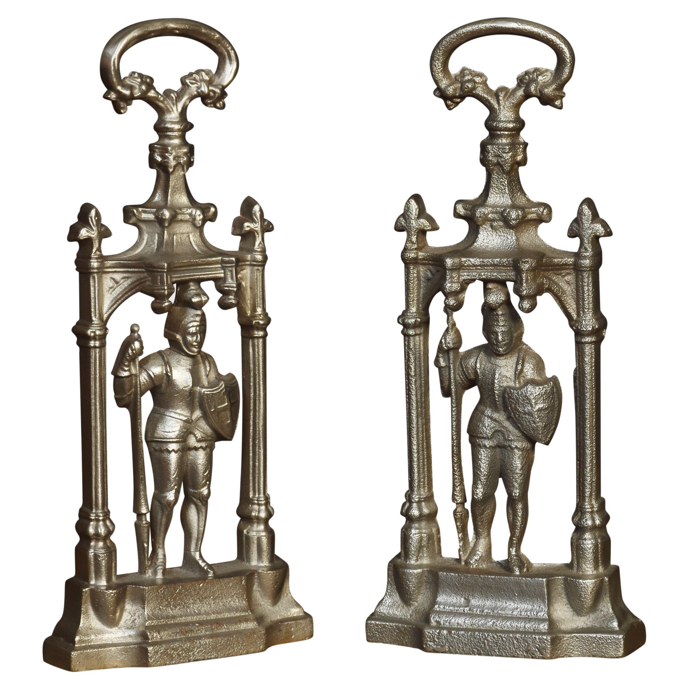 Pair of Cast Iron Door Stops For Sale