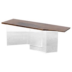 Checkmark Coffee Table in Black Walnut and Acrylic by Autonomous Furniture