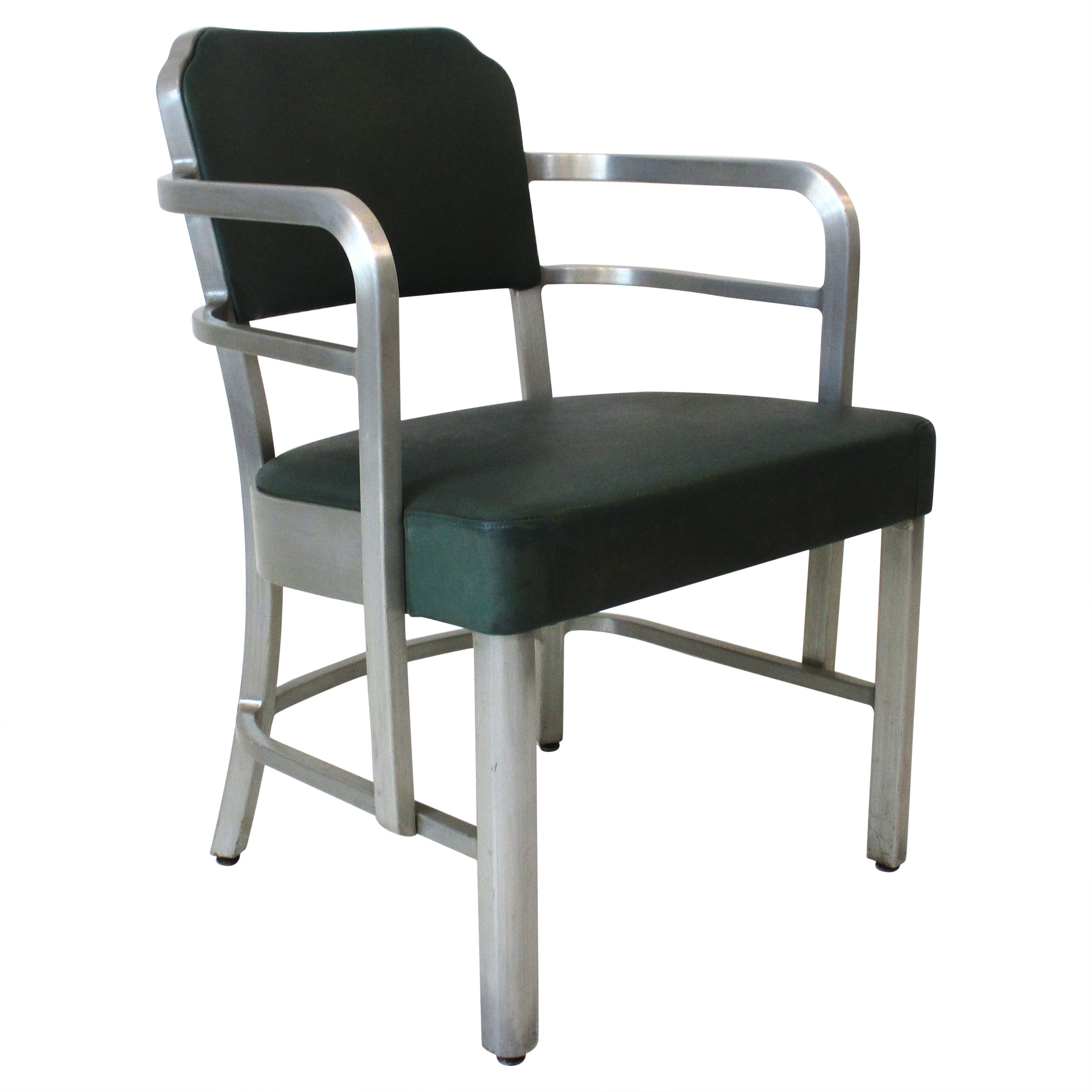 Gepolsterter Art-déco-Sessel aus Aluminium im Art déco-Stil von GoodForm General Fireproofing im Angebot