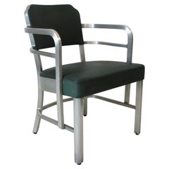 Art Deco Aluminum Upholstered armchair by GoodForm General Fireproofing