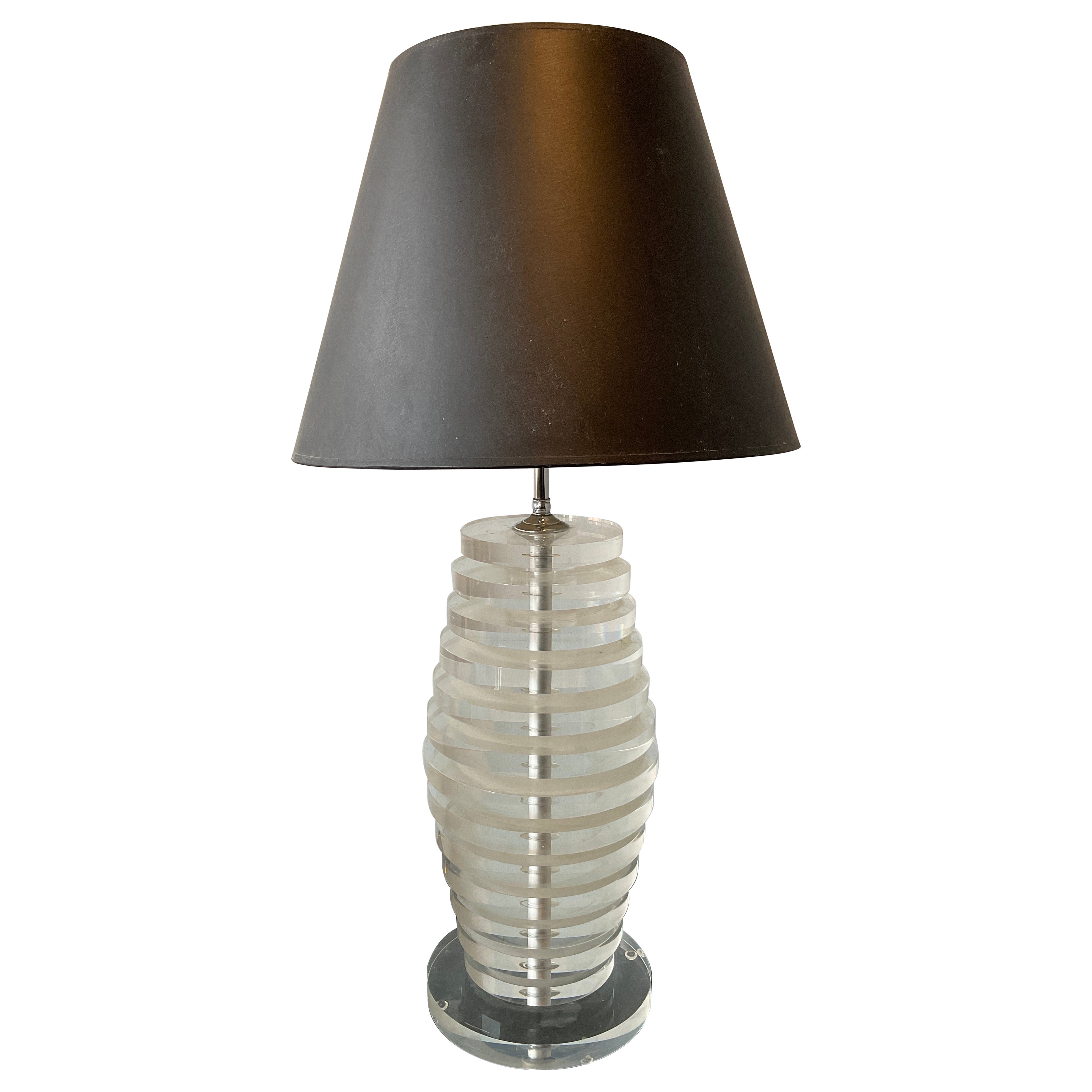 1970s Stacked Lucite Lamp For Sale