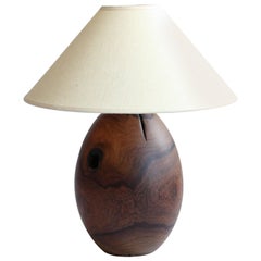 Tropical Hardwood Lamp and White Linen Shade, Small Medium, Árbol Collection, 25