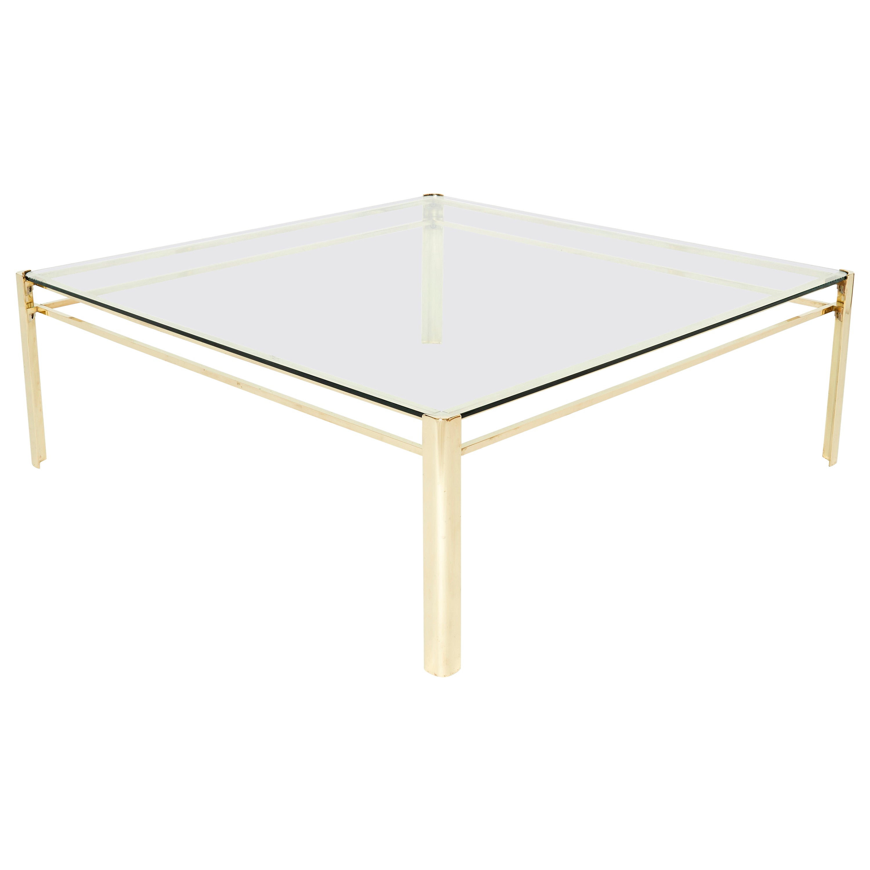 Signed Large Square Bronze Coffee Table Jacques Quinet for Broncz, 1960s For Sale