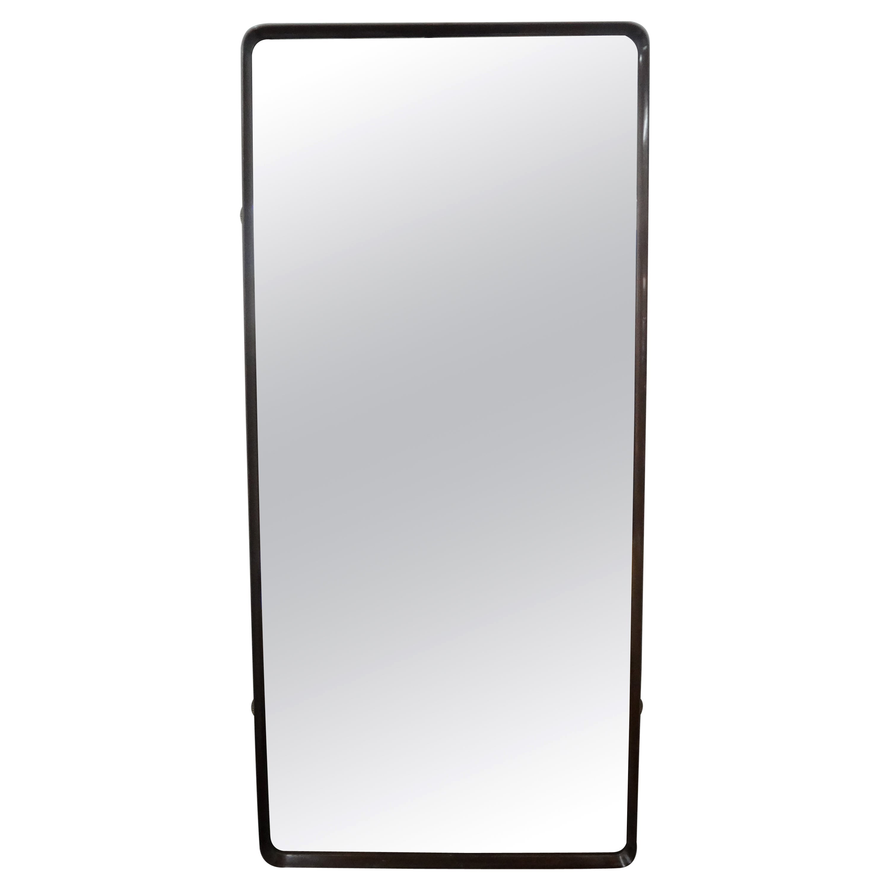 Italian Modern Walnut Mirror Inspired By Ico Parisi For Sale