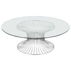 Vintage Steel & Glass Coffee Table: A Nod to Warren Platner's Design Elegance