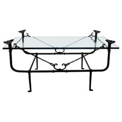 Giacometti Style Forged Wrought Iron Coffee Table by Paul Ferrante