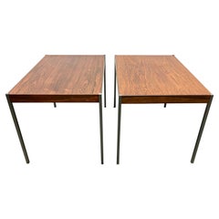 Pair of Rosewood and Aluminum Sidetables by Luxus