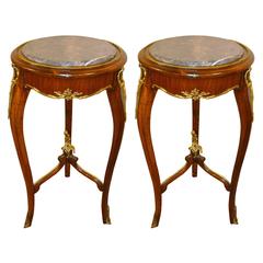 Louis XV style mahogany and bronze side tables