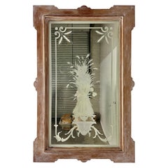 19th Century French Etched Glass Mirror