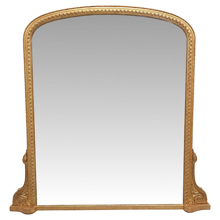 Stunning 19th Century Arch Top Overmantle Mirror For Sale at 1stDibs