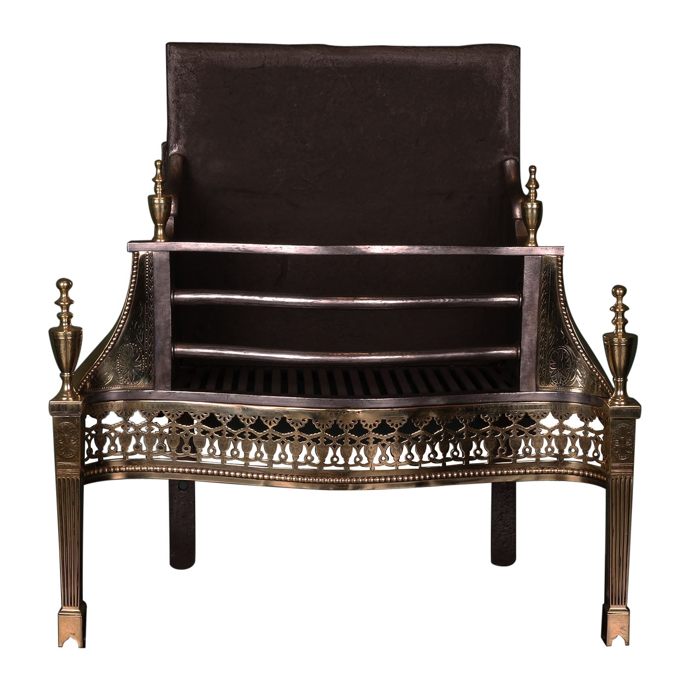 Elegante Parrilla Serpentina de Latón y Acero by Longden