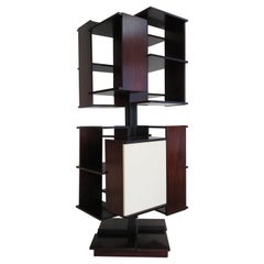 Used Claudio Salocchi for Sormani Italian Midcentury Metal Dark Wood Bookcase, 1960s