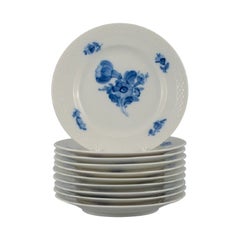 Ten Royal Copenhagen Blue Flower Braided Cake Plates