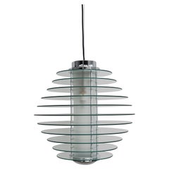 Gio Ponti for Fontana Arte Italian Metal Glass Pendant Lamp, 1933