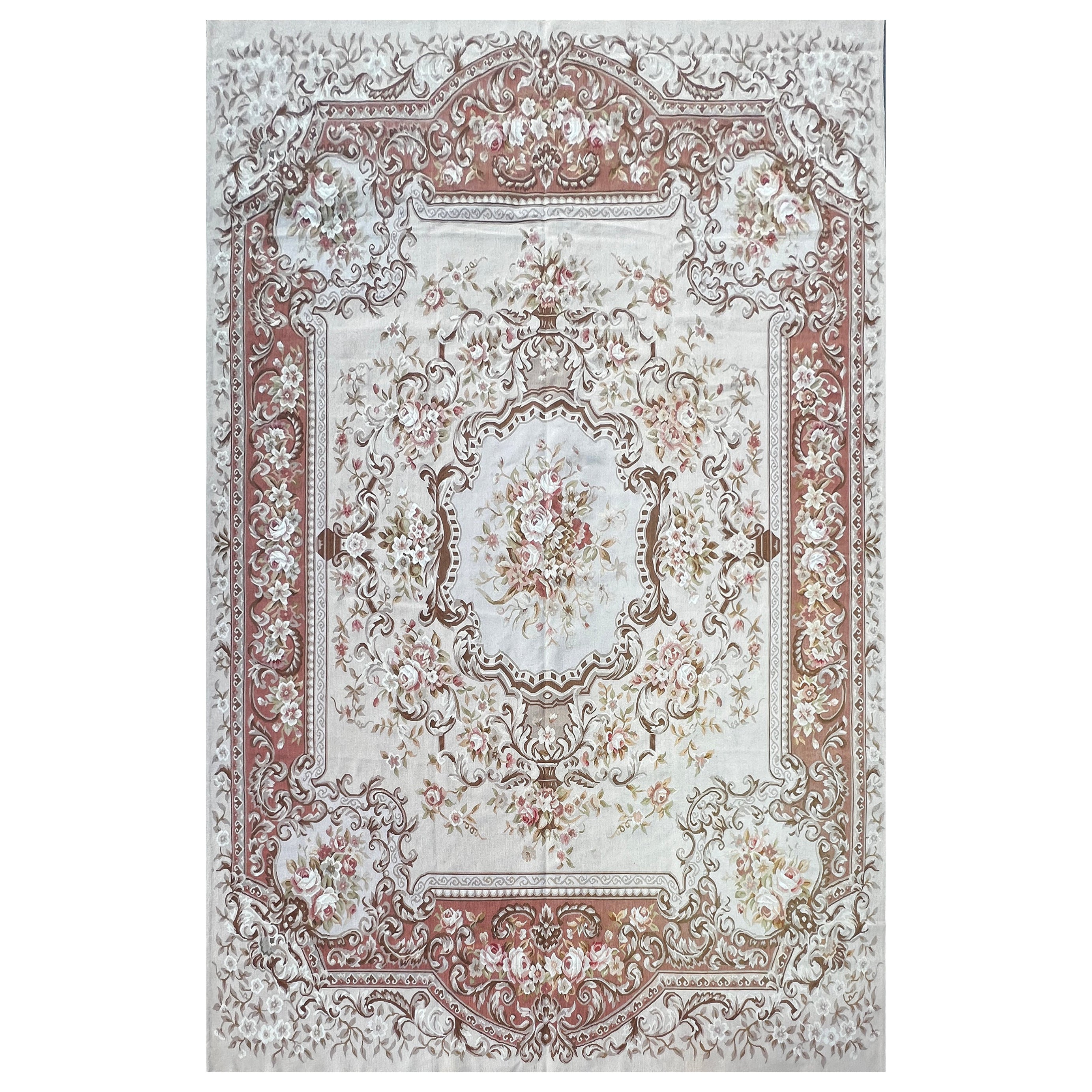 Very Beautiful Carpet Aubusson 20th Century Around 1980, N ° 1203 For Sale