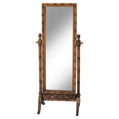 Faux Bamboo Hardwood Cheval Mirror