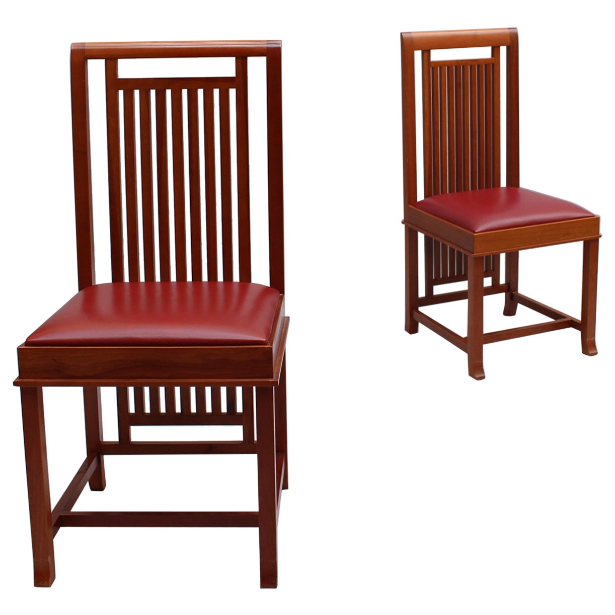 Pair of Frank Lloyd Wright "Coonley 2" Chairs, Cassina Edition For Sale