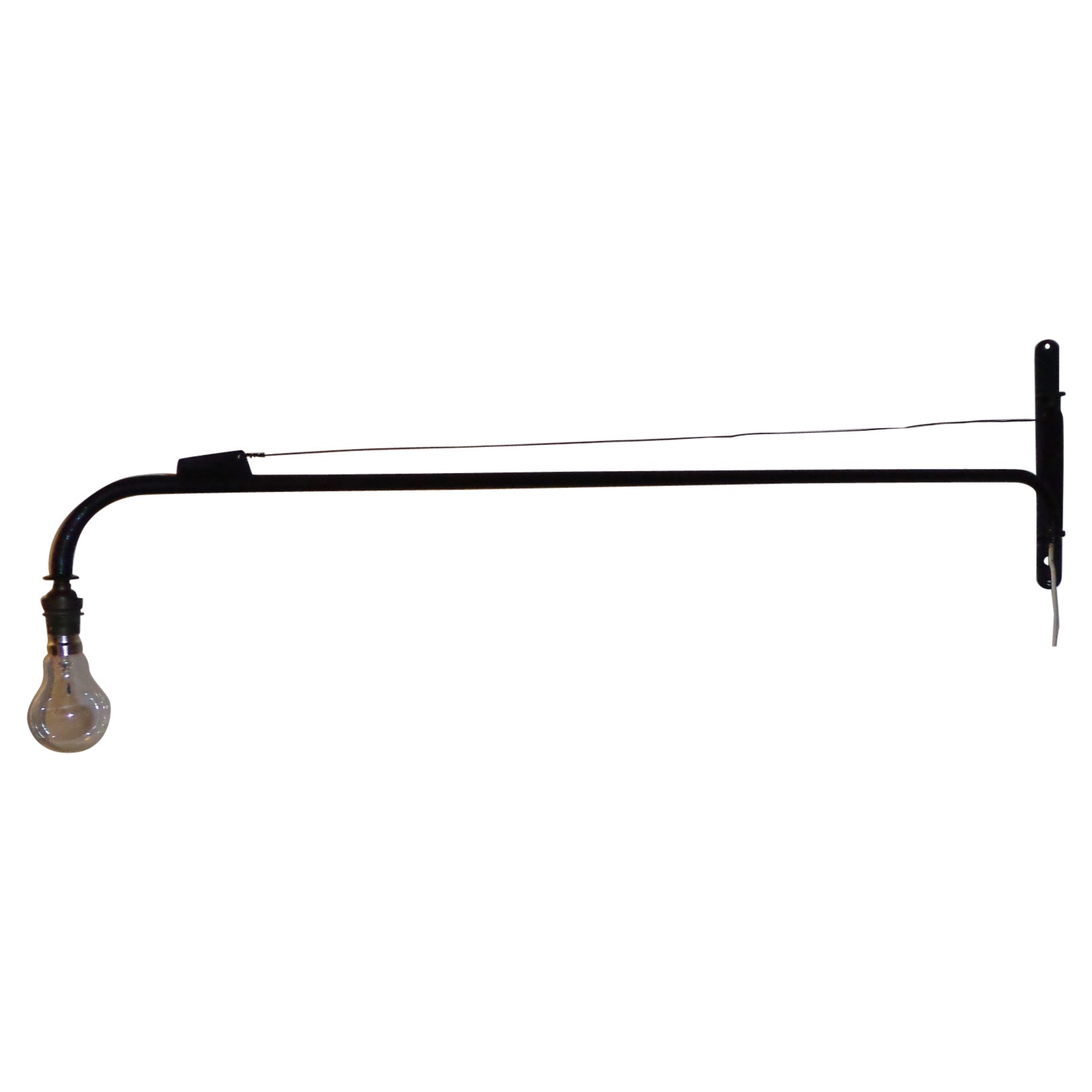 Jean Prouvé Swing Jib Wall Lamp Mid-century French Sconce, 1950s For Sale