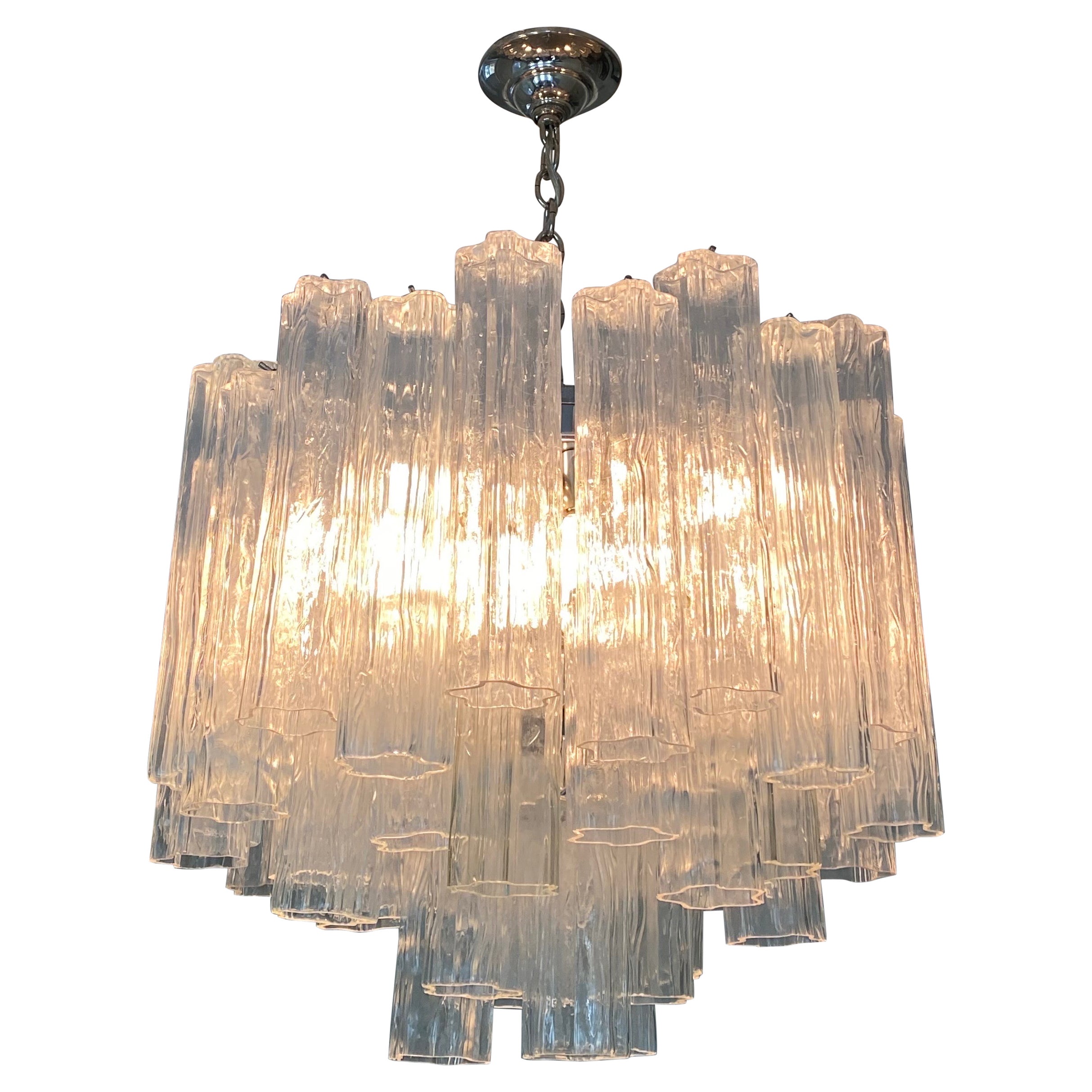 Large Murano Glass Tronchi Chandelier