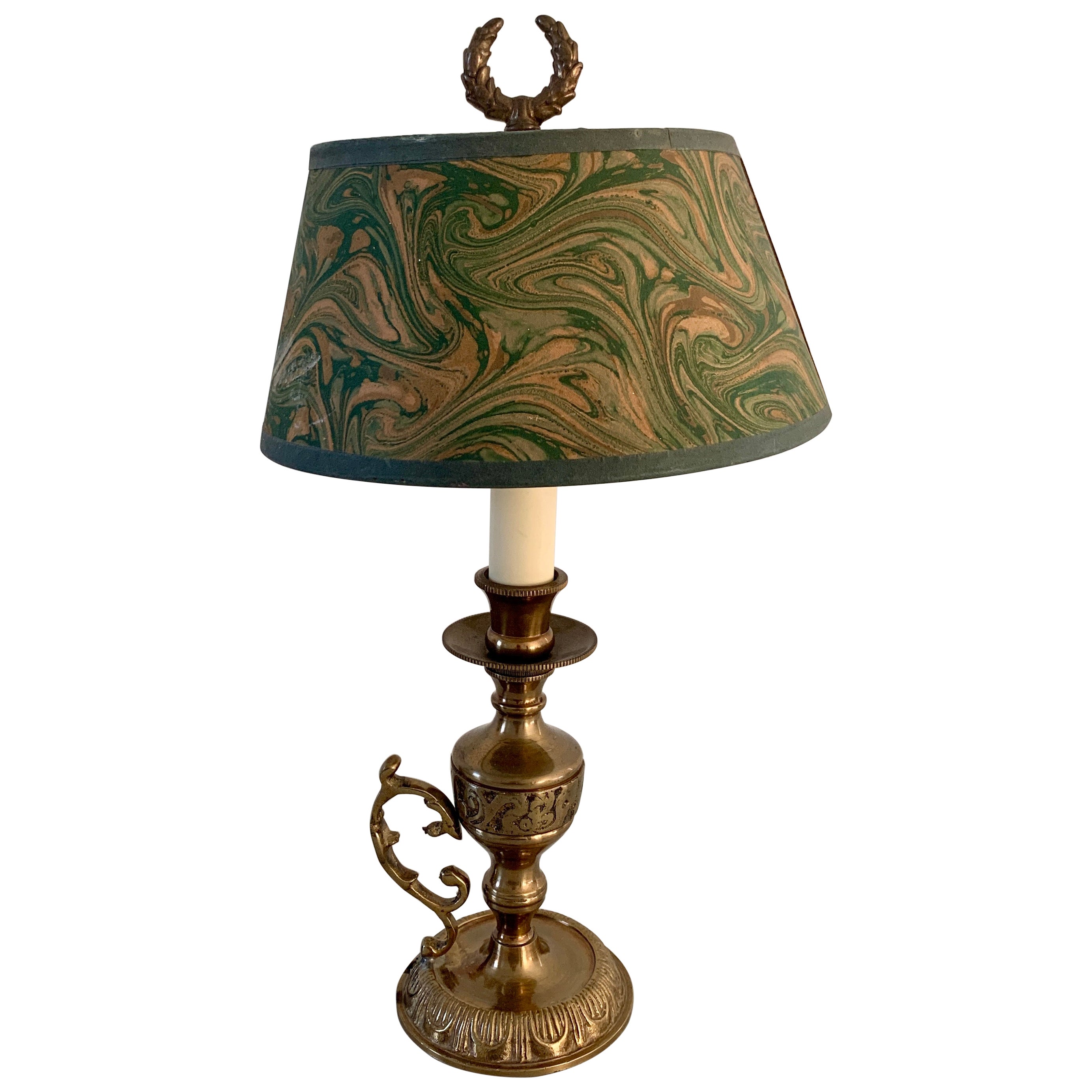 Brass Neoclassical Candlestick Lamp