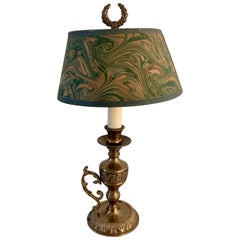 Brass Neoclassical Candlestick Lamp