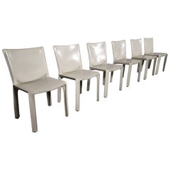 Set of 6 CAB 412 Chairs by Mario Bellini for Cassina, 1980
