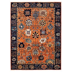 Serapi, One-of-a-kind hand knotted Runner Rug, Orange