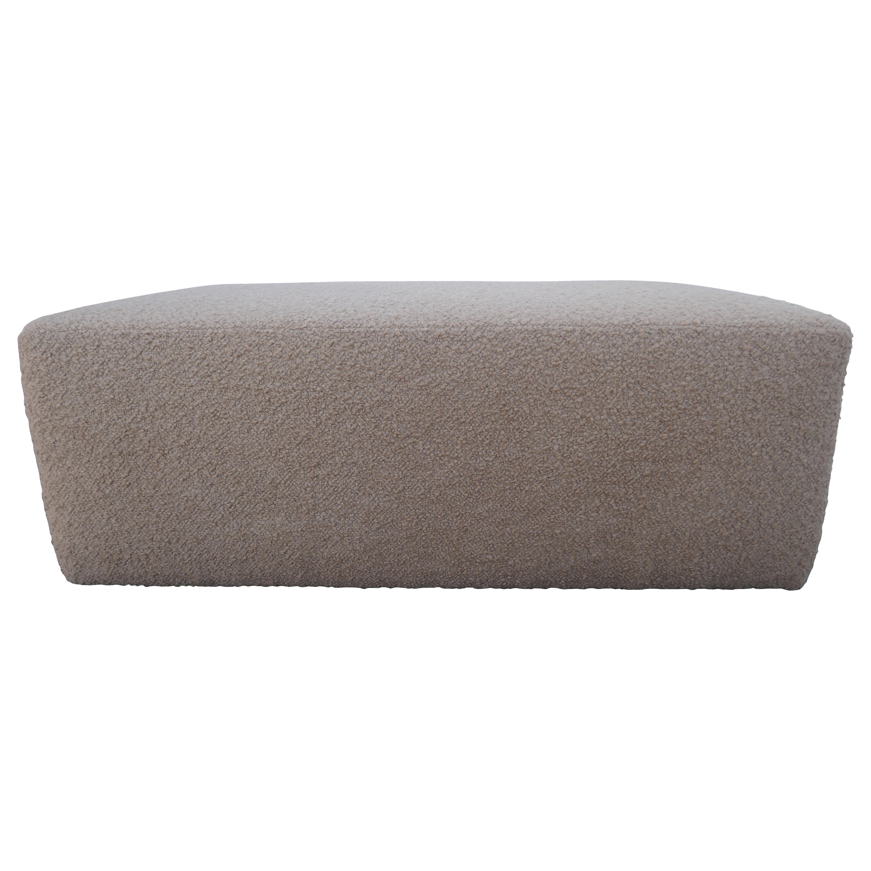 FI Ultra-Luxe Camel Shearling Ottoman, Large For Sale