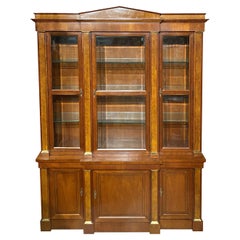 Vintage Baker Furniture Fruitwood Breakfront China Cabinet or Bookcase, or Server