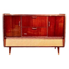gws228  mid century modern stereo console cabinet record player refurbished