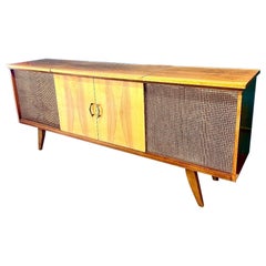 GWS226 Mid-Century Modern Stereo Console Cabinet Record Player Refurbished