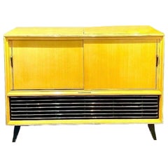 gws214  mid century modern stereo console Telefunken record player refurbished