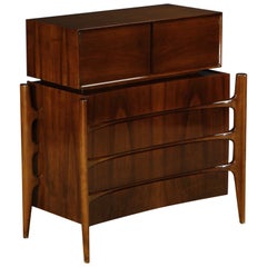 Used Restored William Hinn Anthropomorphic Highboy Dresser, 1950s Sweden, Signed 