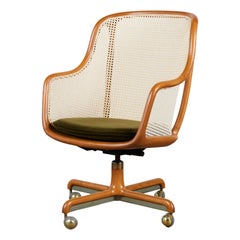 Chaise de bureau en rotin Ward Bennett pour Brickel Associates