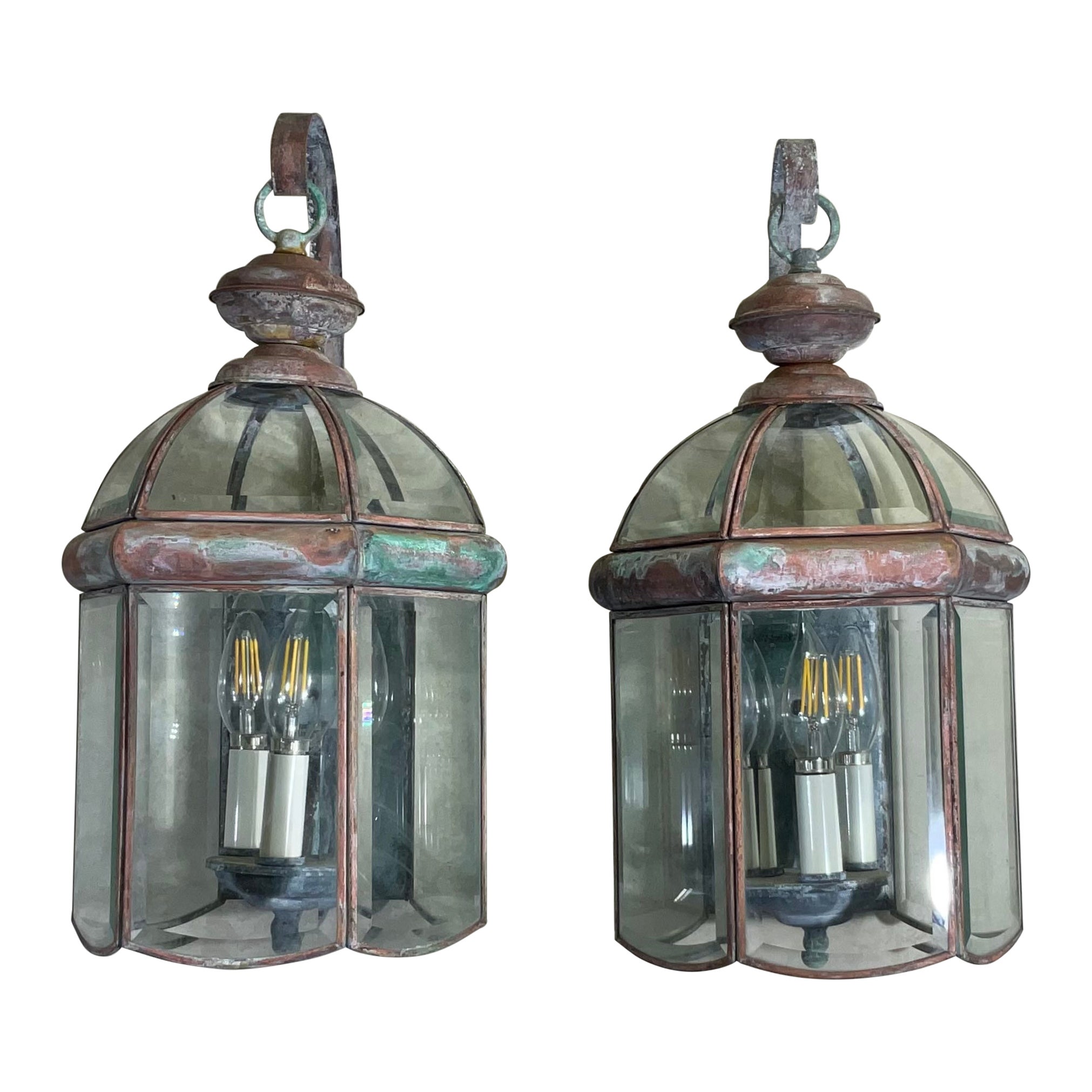 Pair Vintage Storybook Tudor Bungalow Porch Light For Sale at 1stDibs