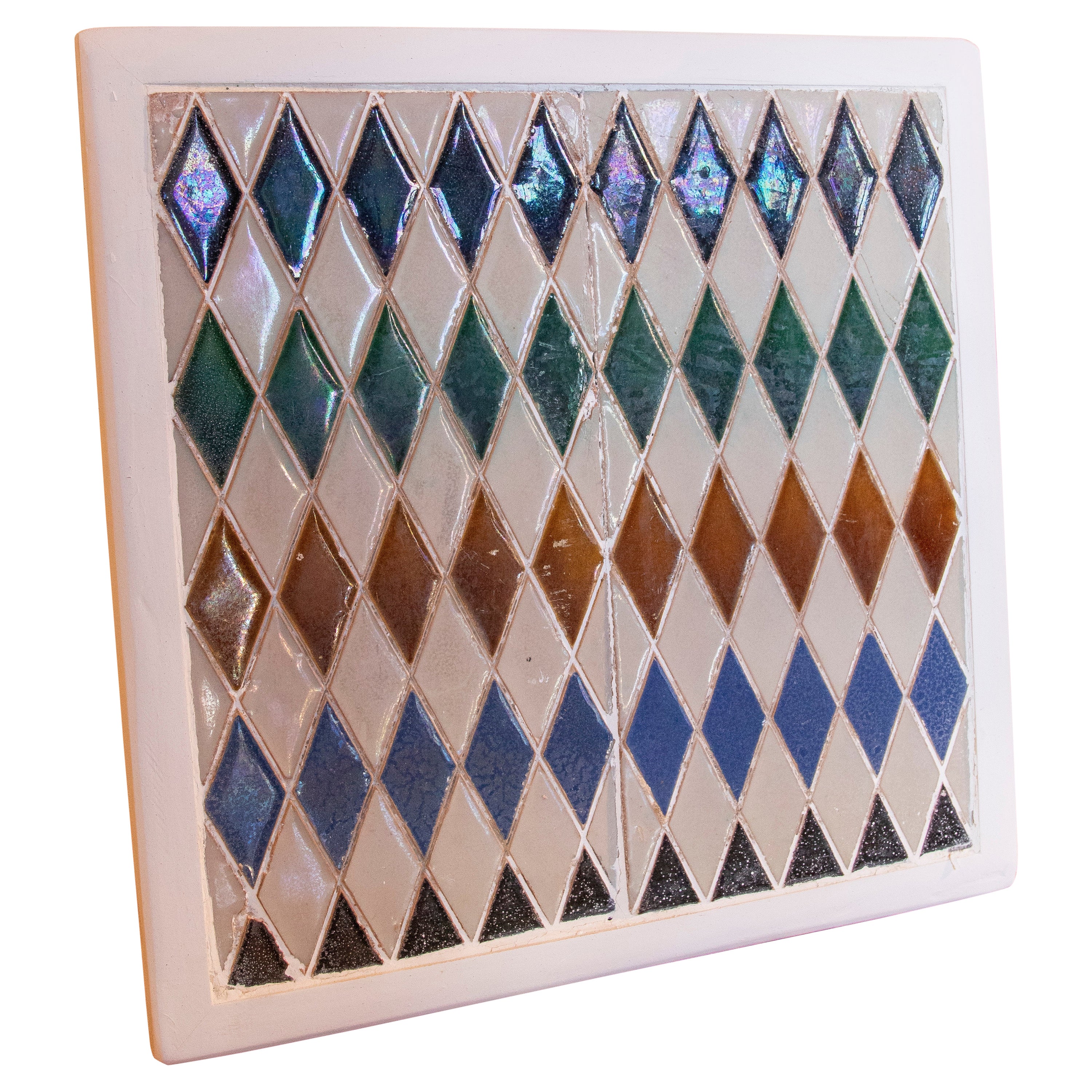 1950s Spanish Decorative Tile Framed in Wood in Different Colours