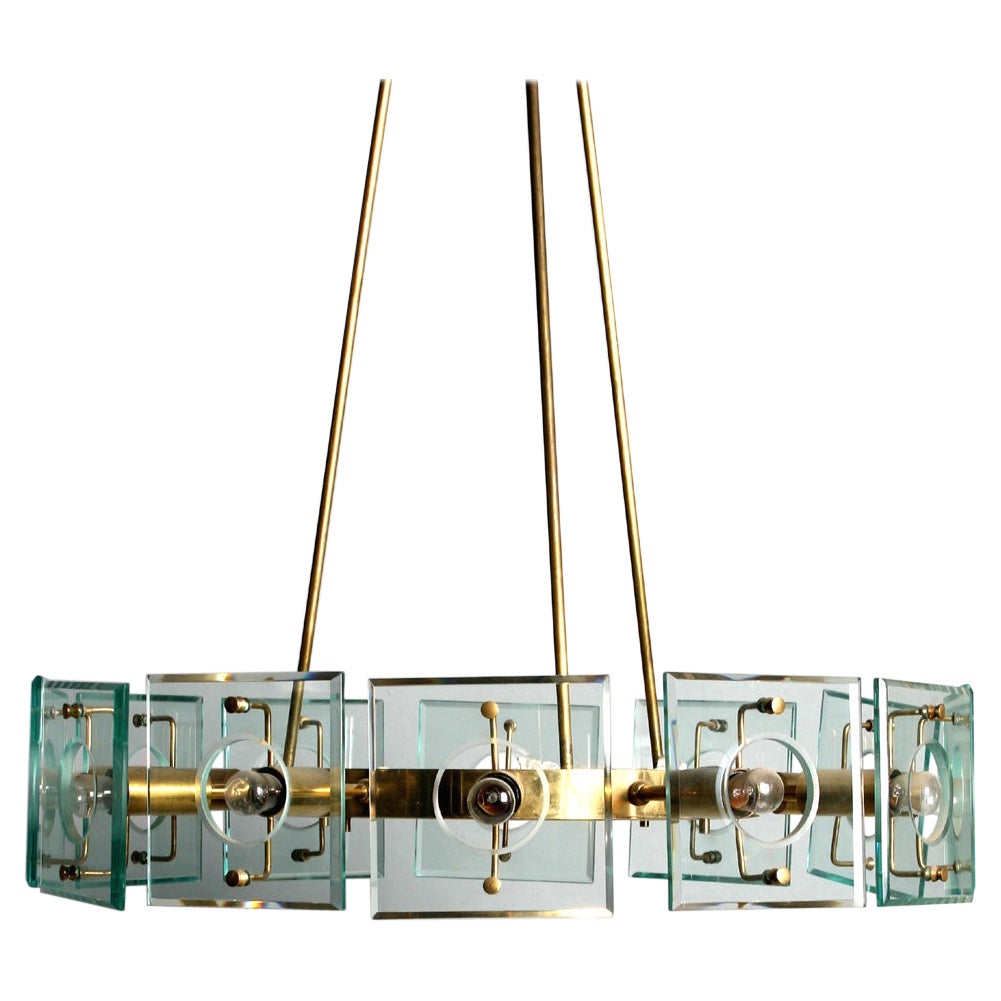 Mid-Century Modern Chandelier Attributed to Gino Paroldo for Fontana Arte For Sale