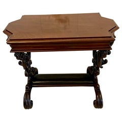 Outstanding 19th Century Antique Carved Mahogany Freestanding Centre/Side Table