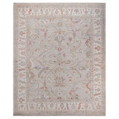 Oushak, One-of-a-kind hand knotted Runner Rug, Ivory