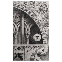 Antiker architektonischer Druck von John Ruskin, um 1880, „Lisieux“