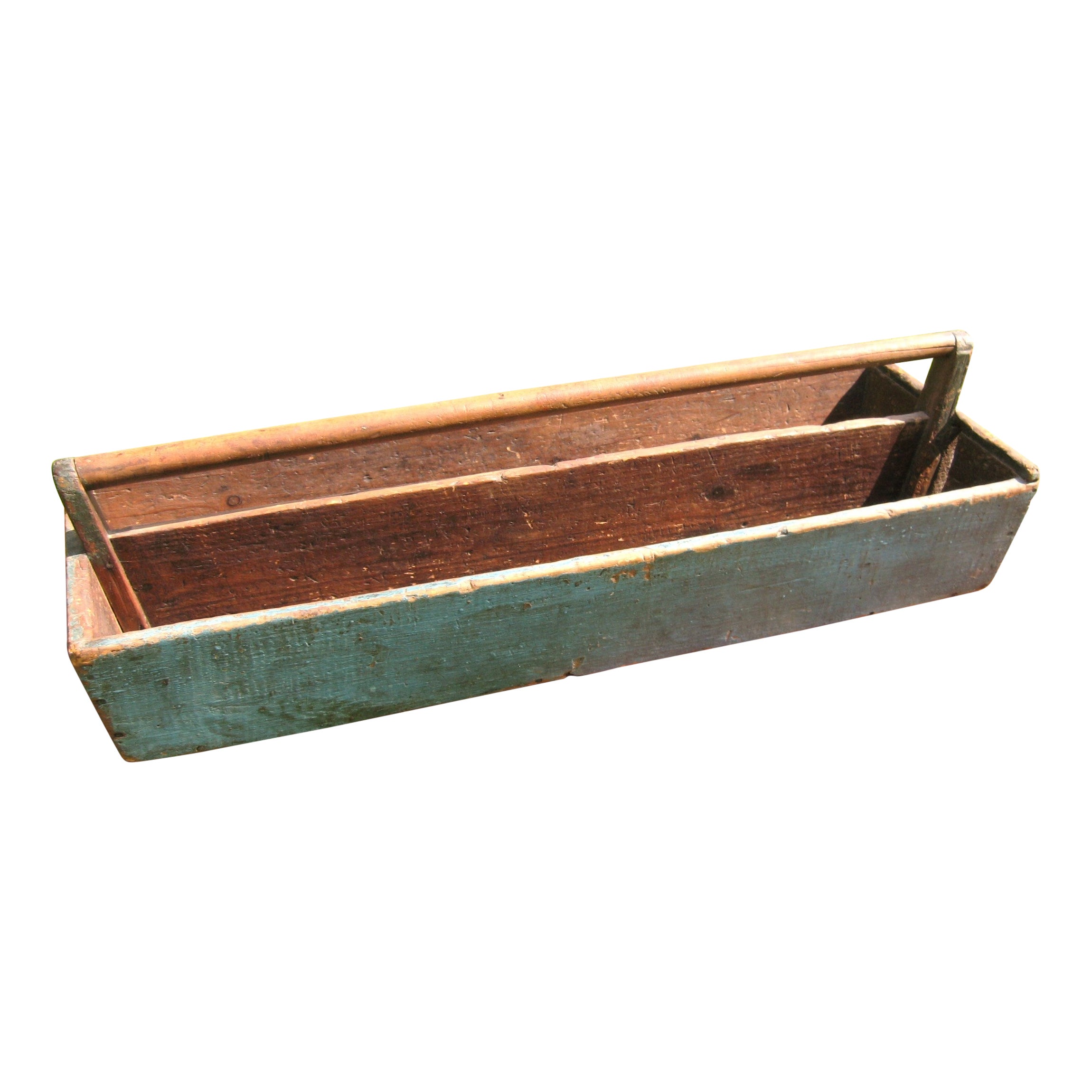 Early Primitive Robin Egg Blue Painted Tool Knife Box, 1860s For Sale