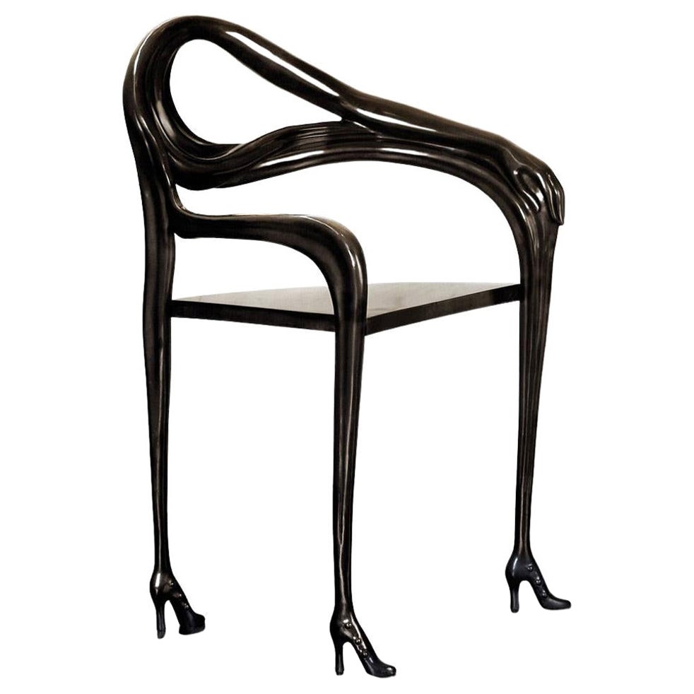 20th Century black chair "Leda" by Salvador Dali spanish design limited edition