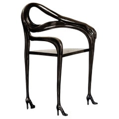 20th Century special black armchair model "Leda" by Salvador Dali spanish design