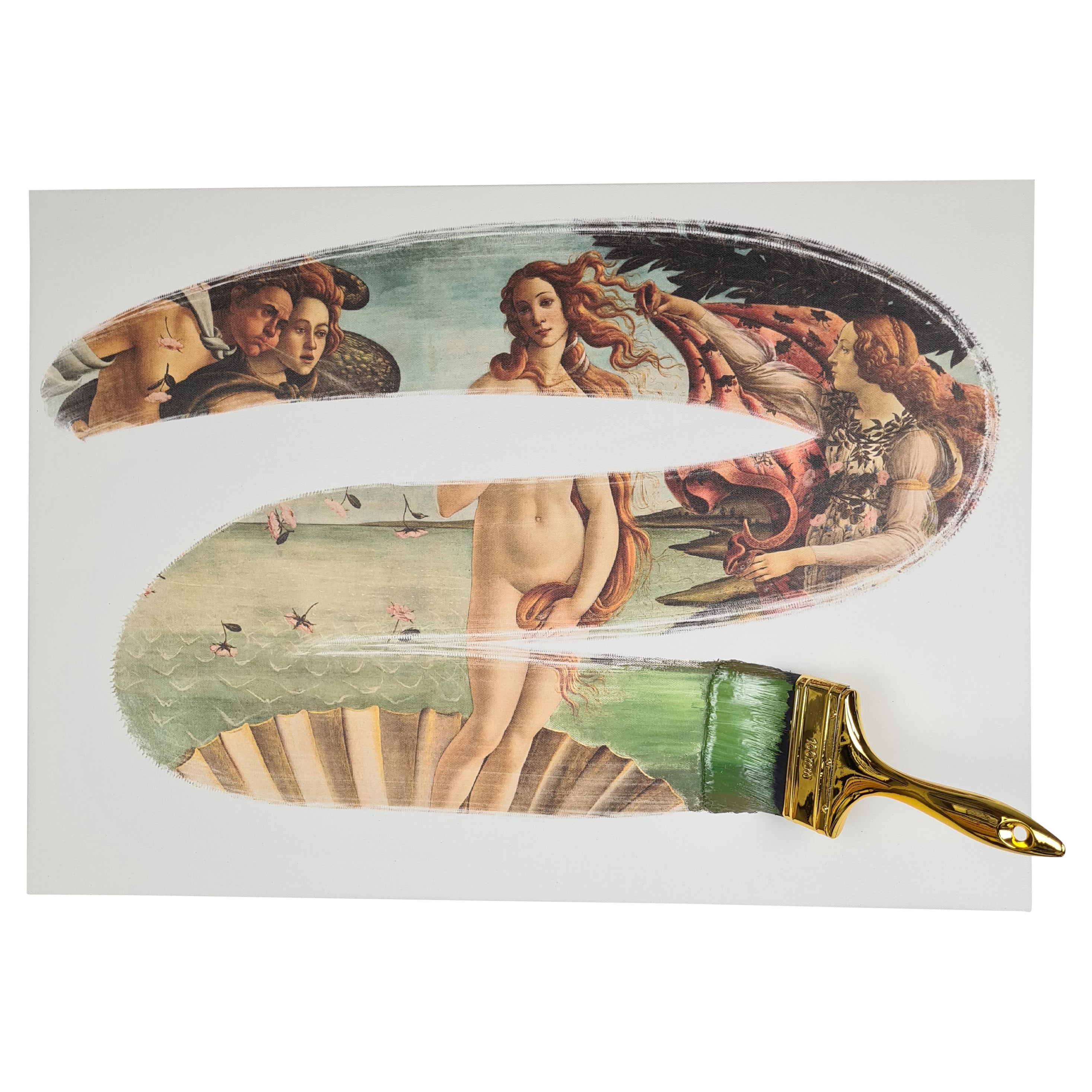 „Die Geburt der Venus“, Botticelli- Kopie auf Leinwand, handgefertigt in Italien, 2021 im Angebot