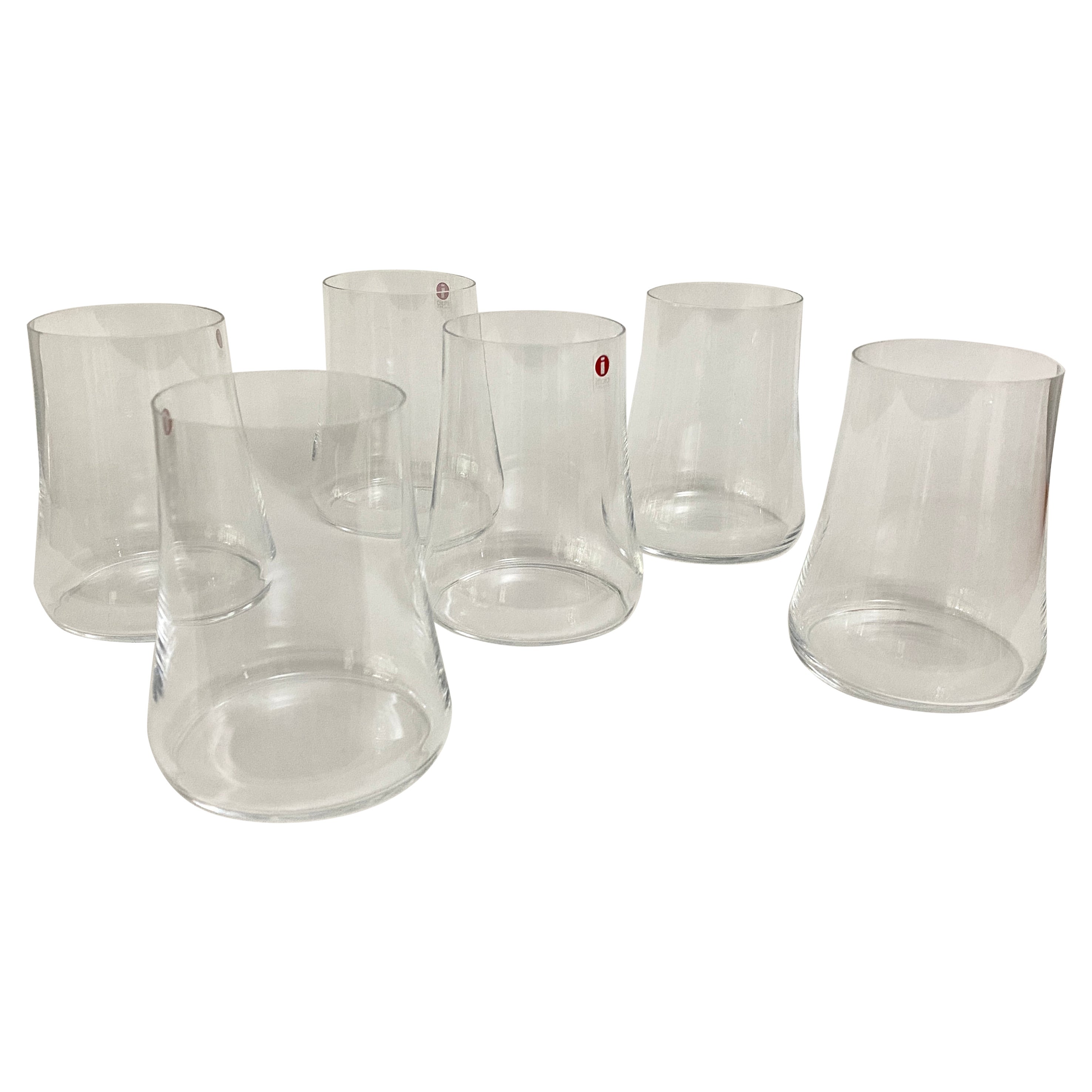 6 Marc Newson 4 1/2 Inch Tall Highball Glasses for Iittala For Sale