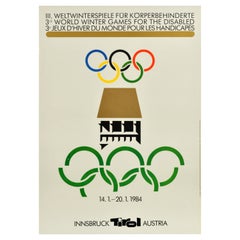 Original Vintage Olympics Sport Poster Winter Paralympic Games Innsbruck Tirol